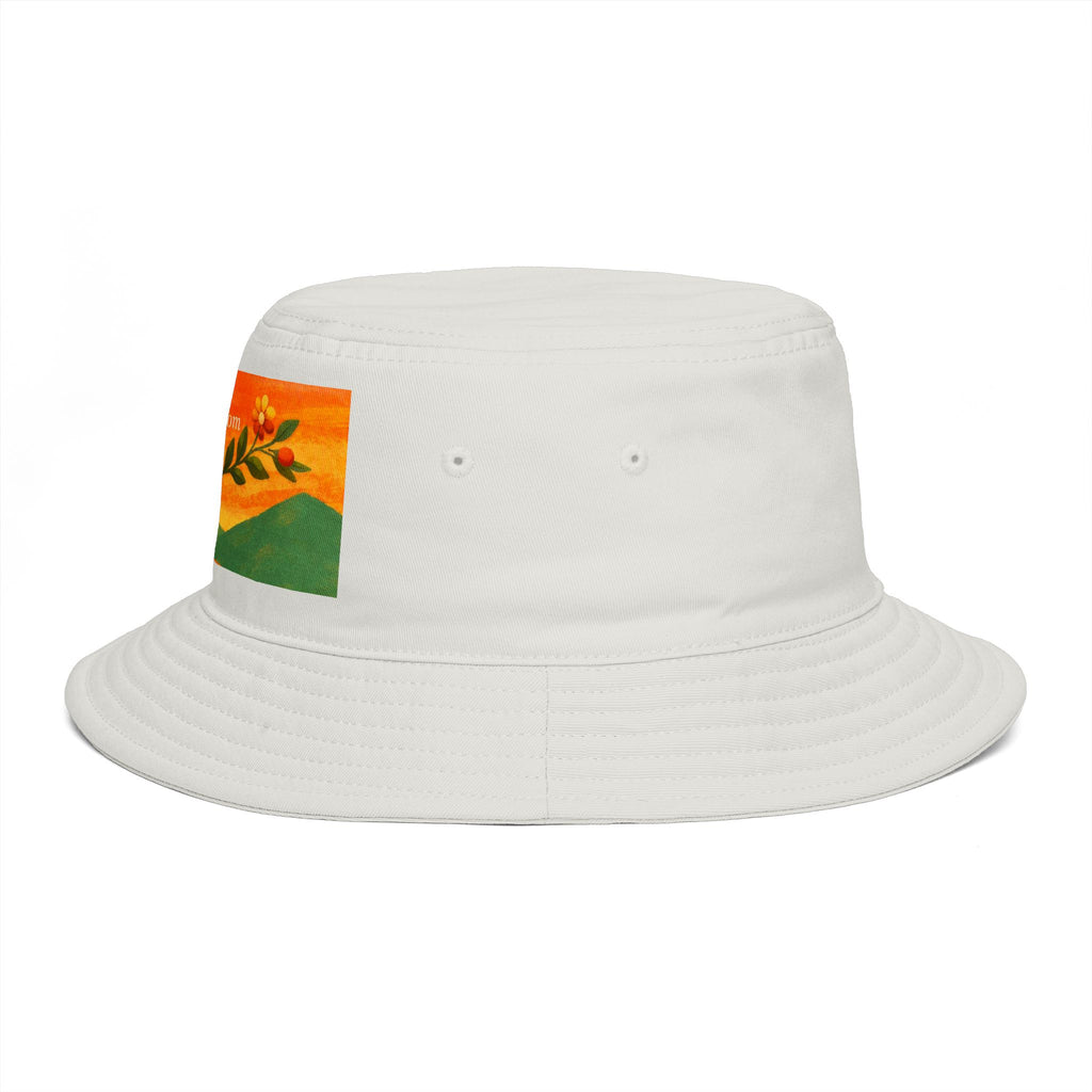 Folk Bloom floral banner Bucket Hat | tulip vine illustration