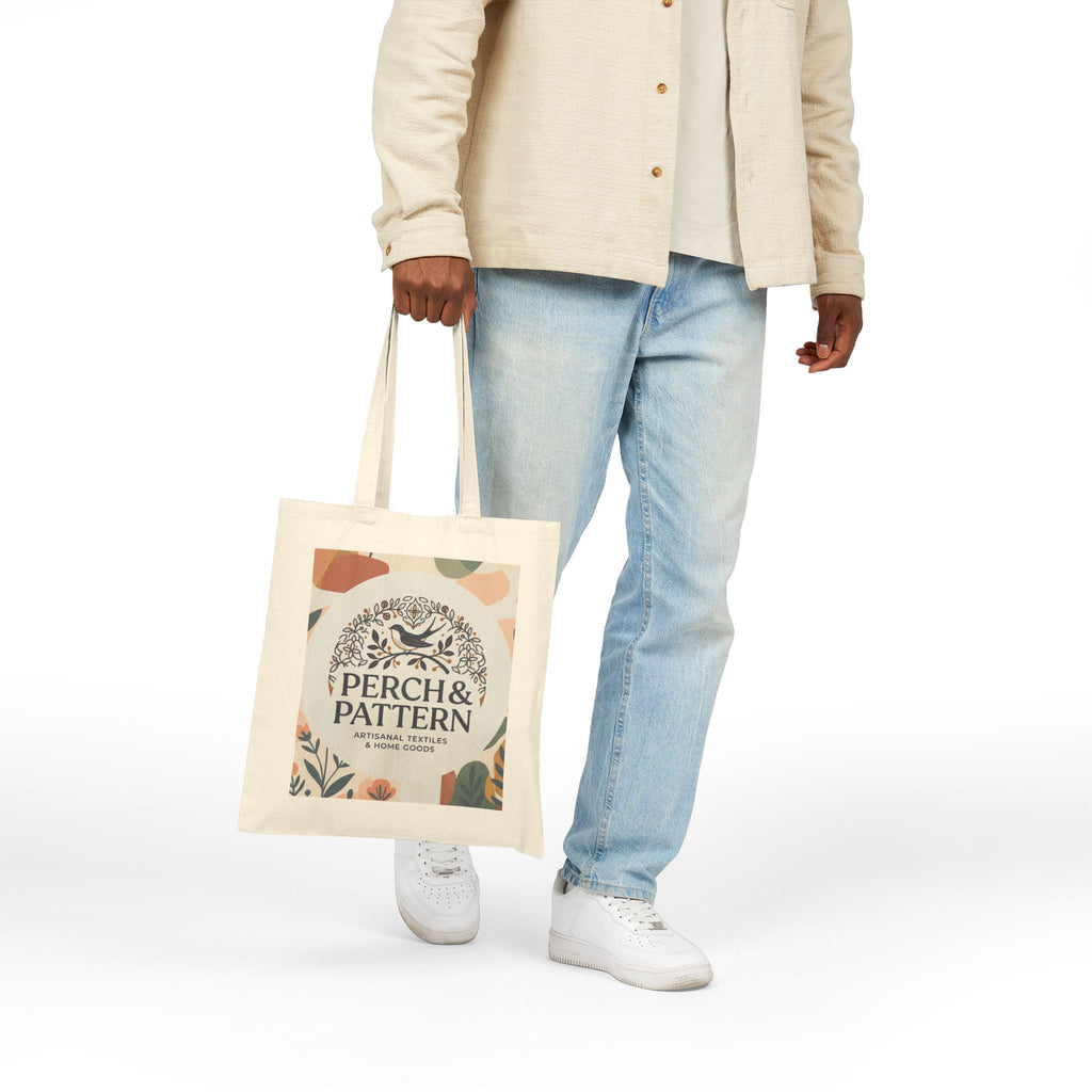 Perch & Pattern Floral Logo Canvas Tote