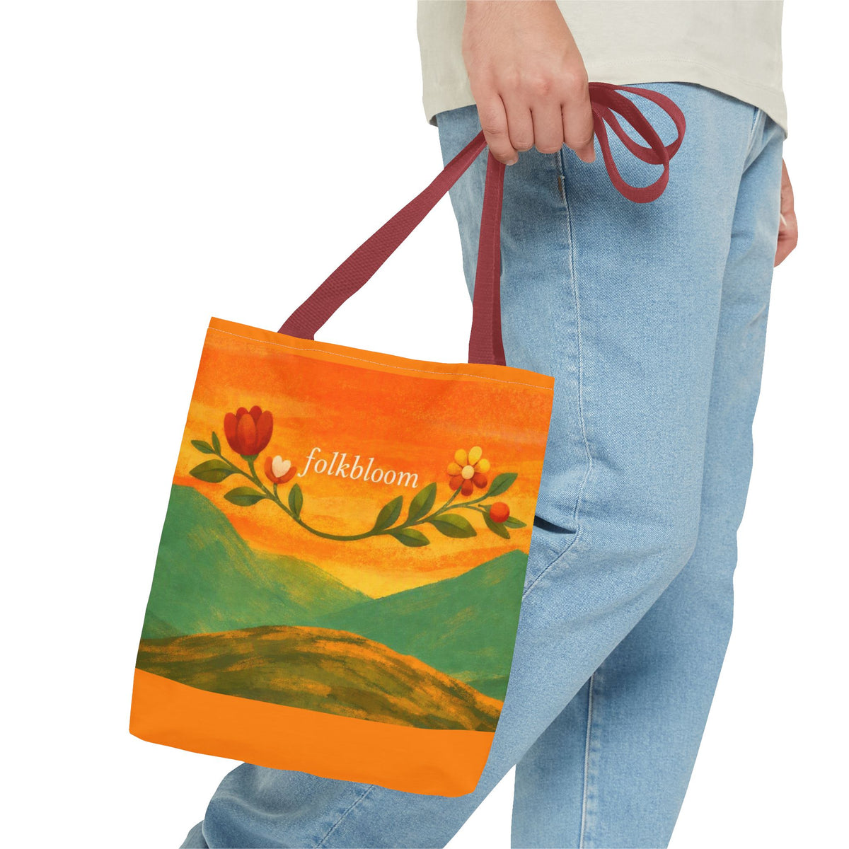 Folkbloom Floral Landscape Tote