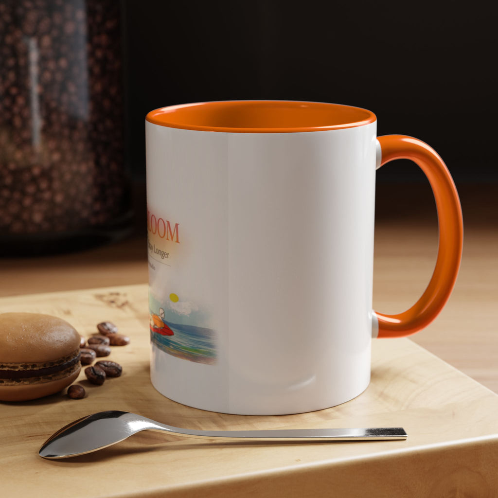 Lake Bloom Accent Coffee Mug – 'Float Slow, Stay Longer' Relaxing Kayak Design