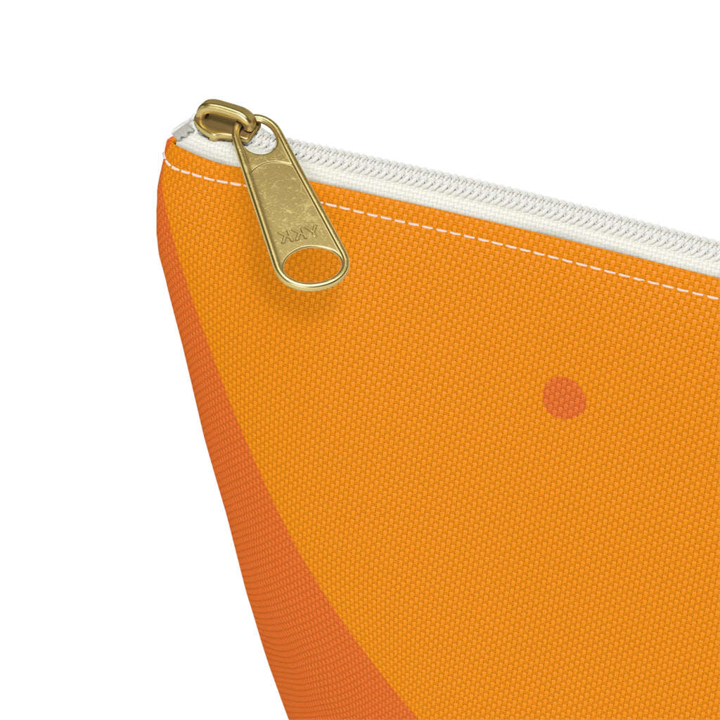 Orange Bubble Pattern Accessory Pouch | T-Bottom Makeup Bag