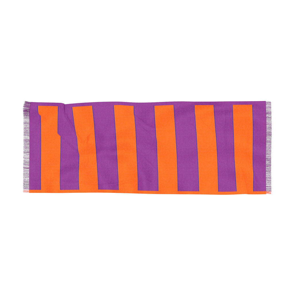 Bold Striped Scarf — Reversible Orange & Purple Lightweight Fashion Scarf
