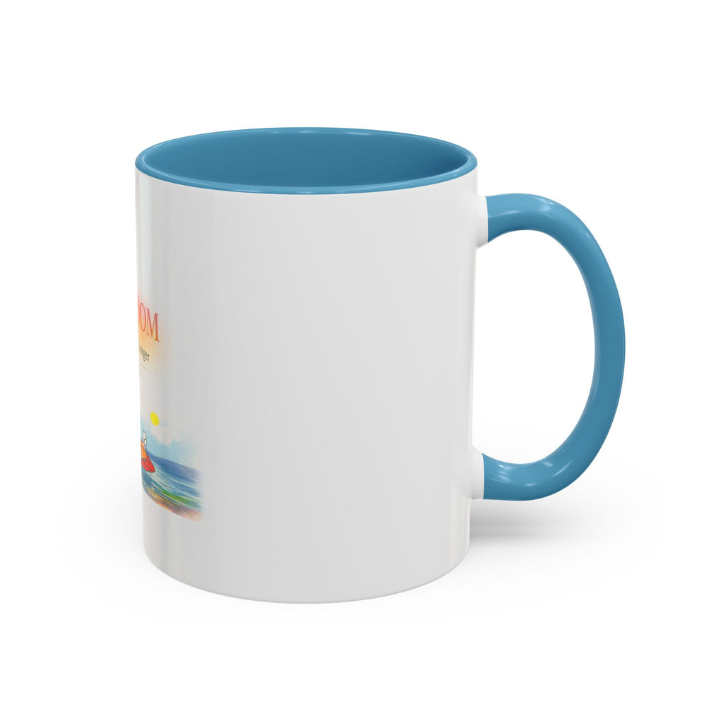 Lake Bloom Accent Coffee Mug – 'Float Slow, Stay Longer' Relaxing Kayak Design