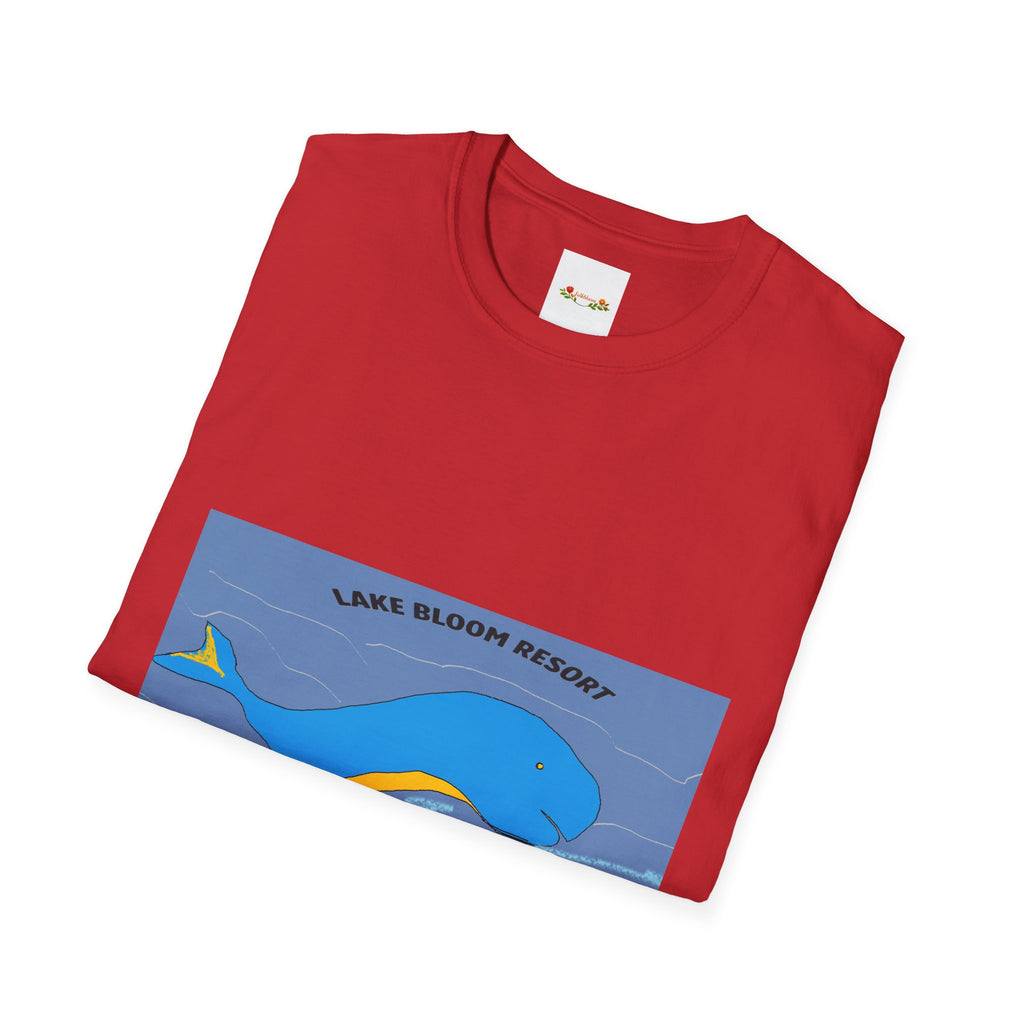 Lake Bloom Resort Whale T-Shirt — Retro Beach Vacation Tee