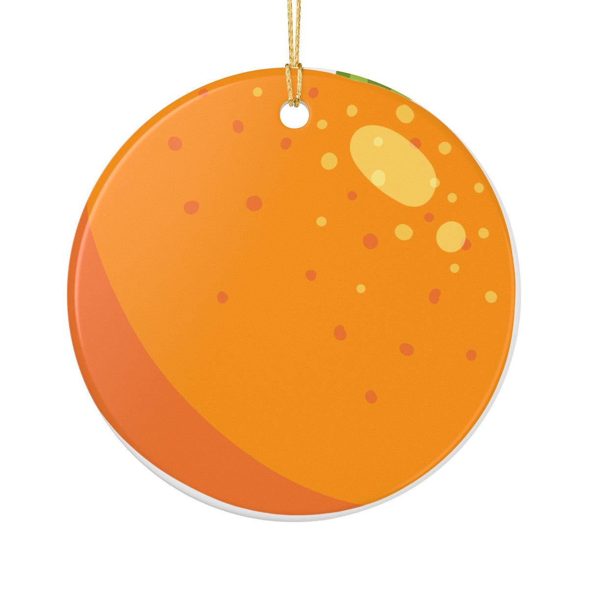 Orange Fruit Ceramic Ornament — Round Citrus Holiday Decoration