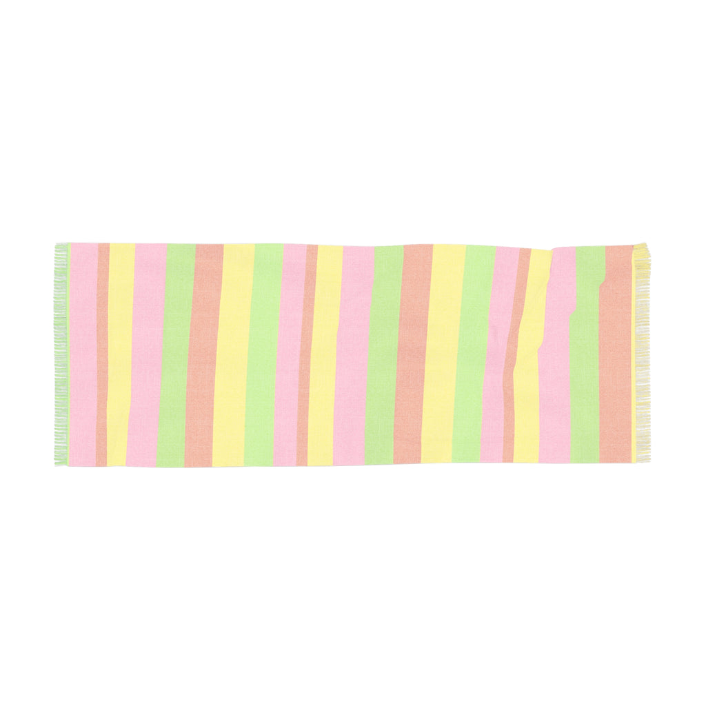 Neon Rainbow Stripe Scarf — Lightweight Pastel Spring Wrap
