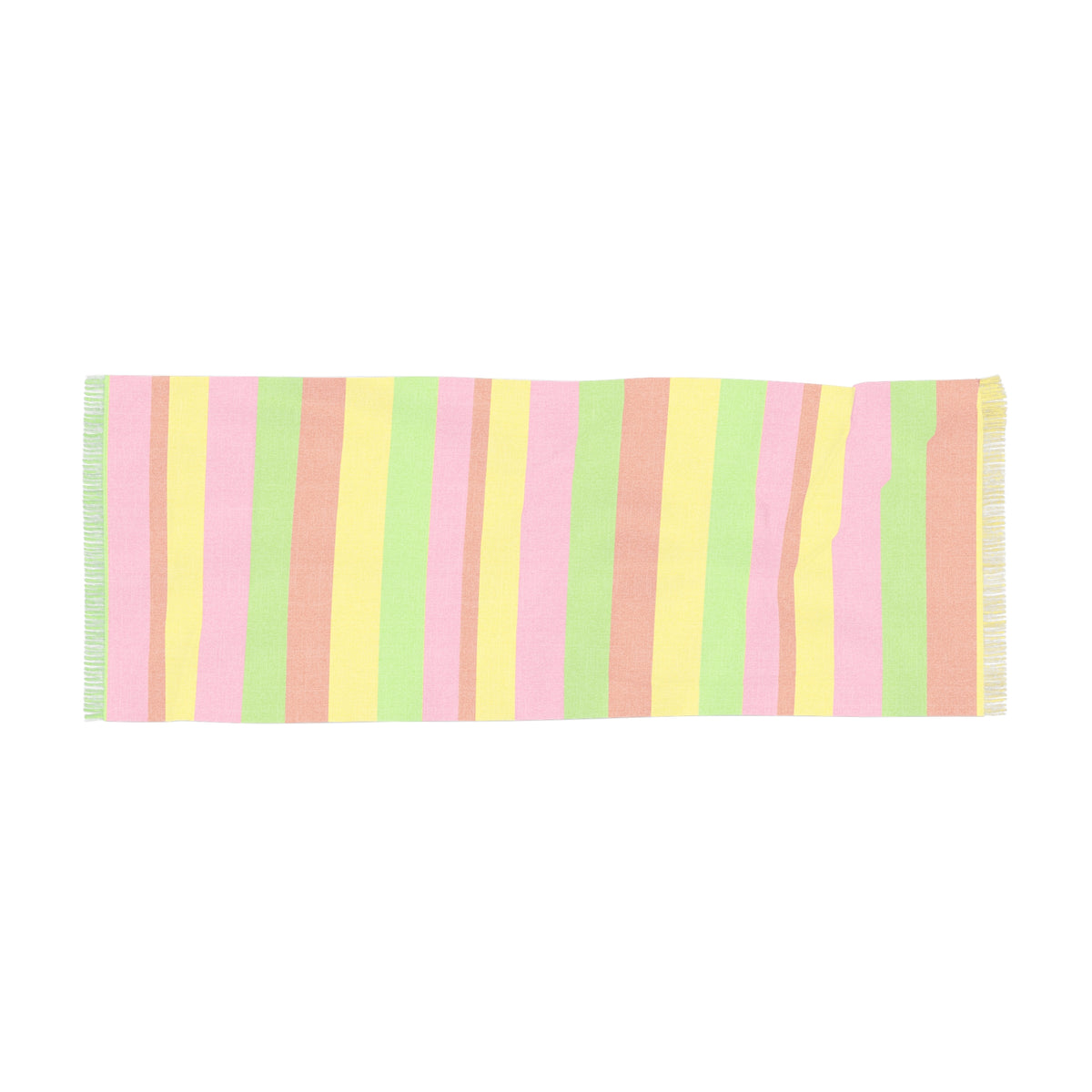 Neon Rainbow Stripe Scarf — Lightweight Pastel Spring Wrap