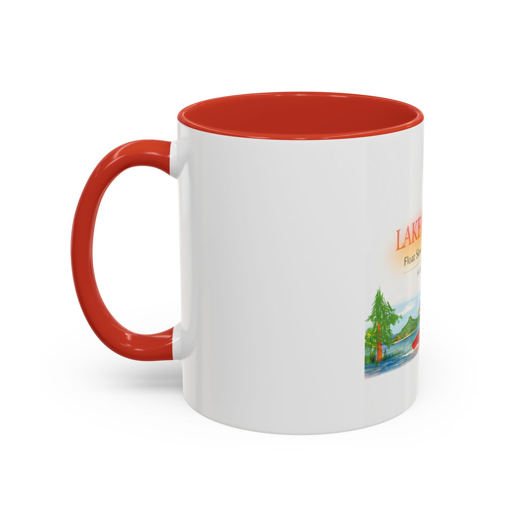Lake Bloom Accent Coffee Mug – 'Float Slow, Stay Longer' Relaxing Kayak Design