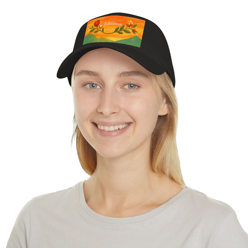 Low Profile Baseball Cap — Folk Bloom Floral Patch Hat