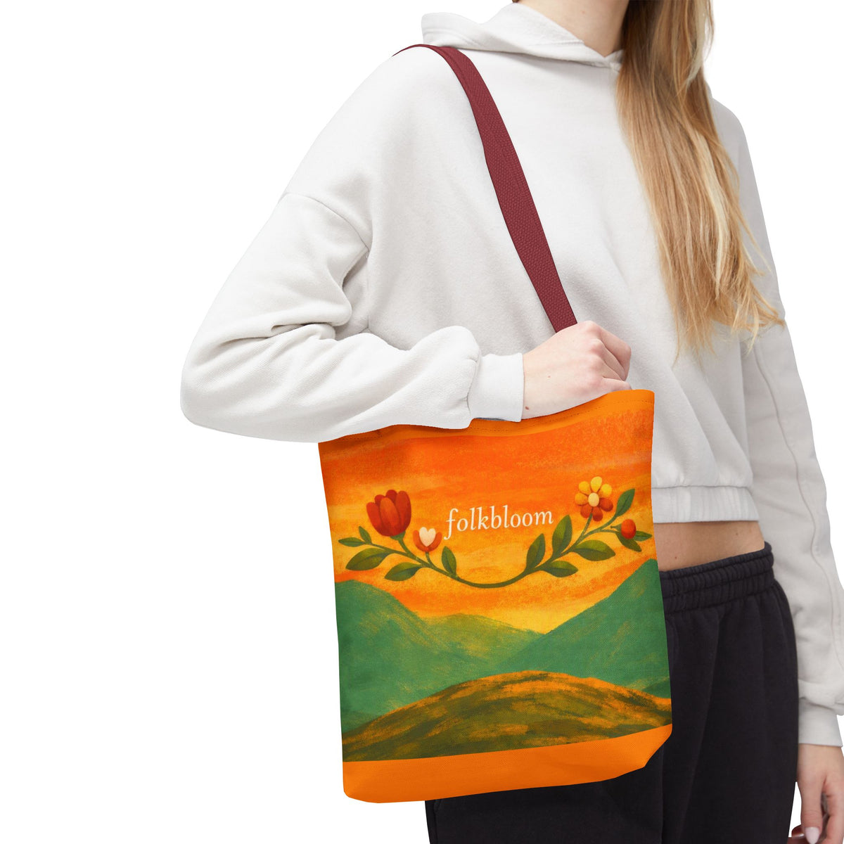 Folkbloom Floral Landscape Tote