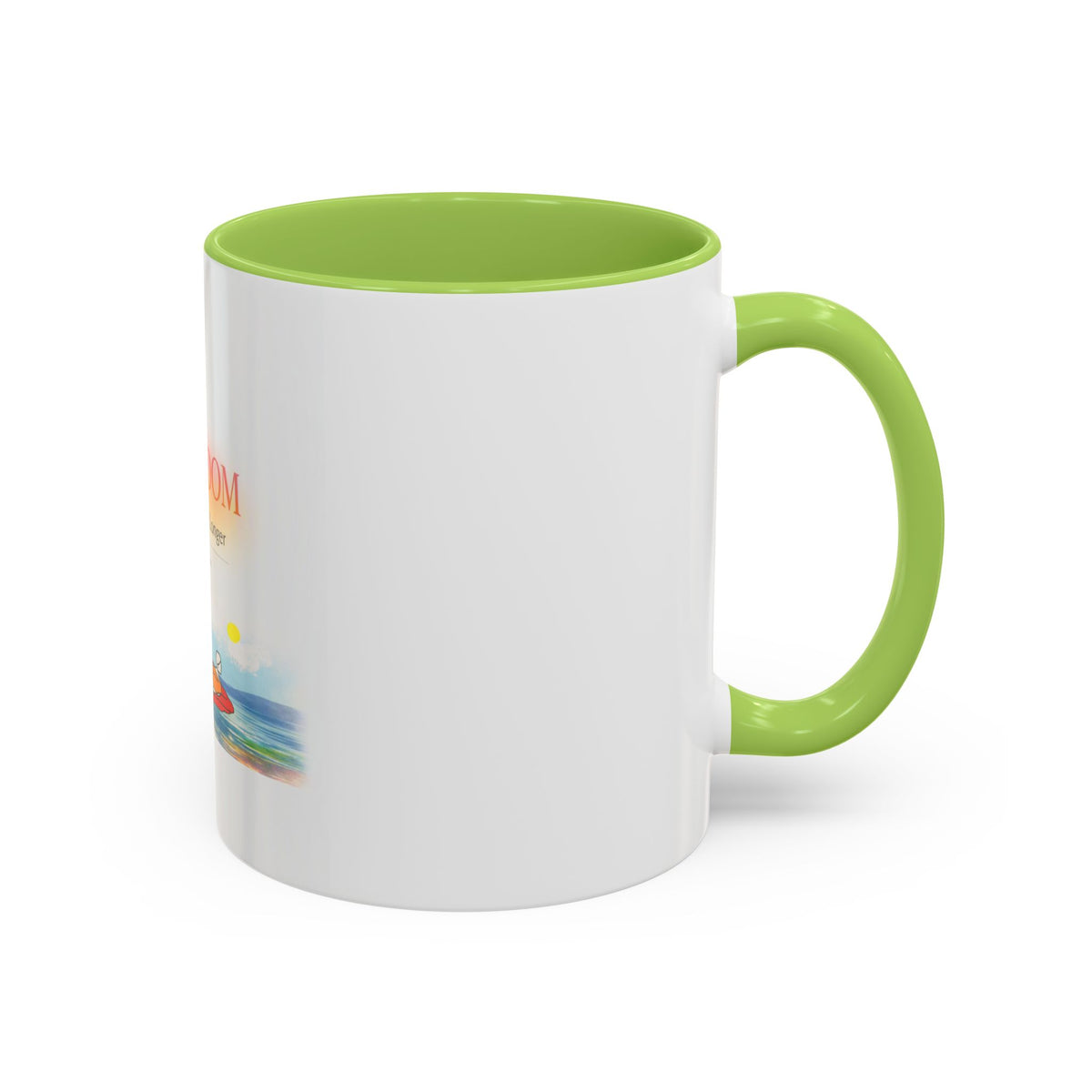 Lake Bloom Accent Coffee Mug – 'Float Slow, Stay Longer' Relaxing Kayak Design