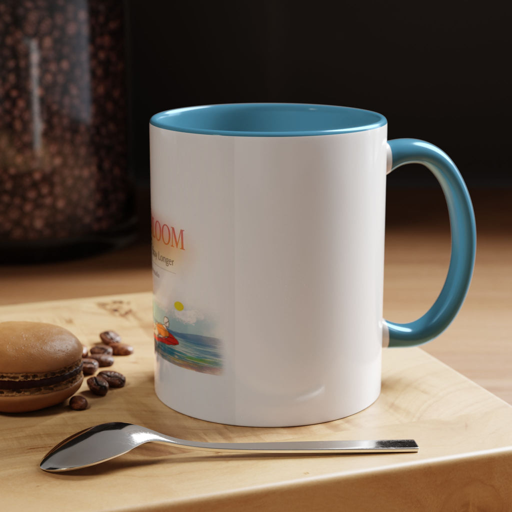 Lake Bloom Accent Coffee Mug – 'Float Slow, Stay Longer' Relaxing Kayak Design