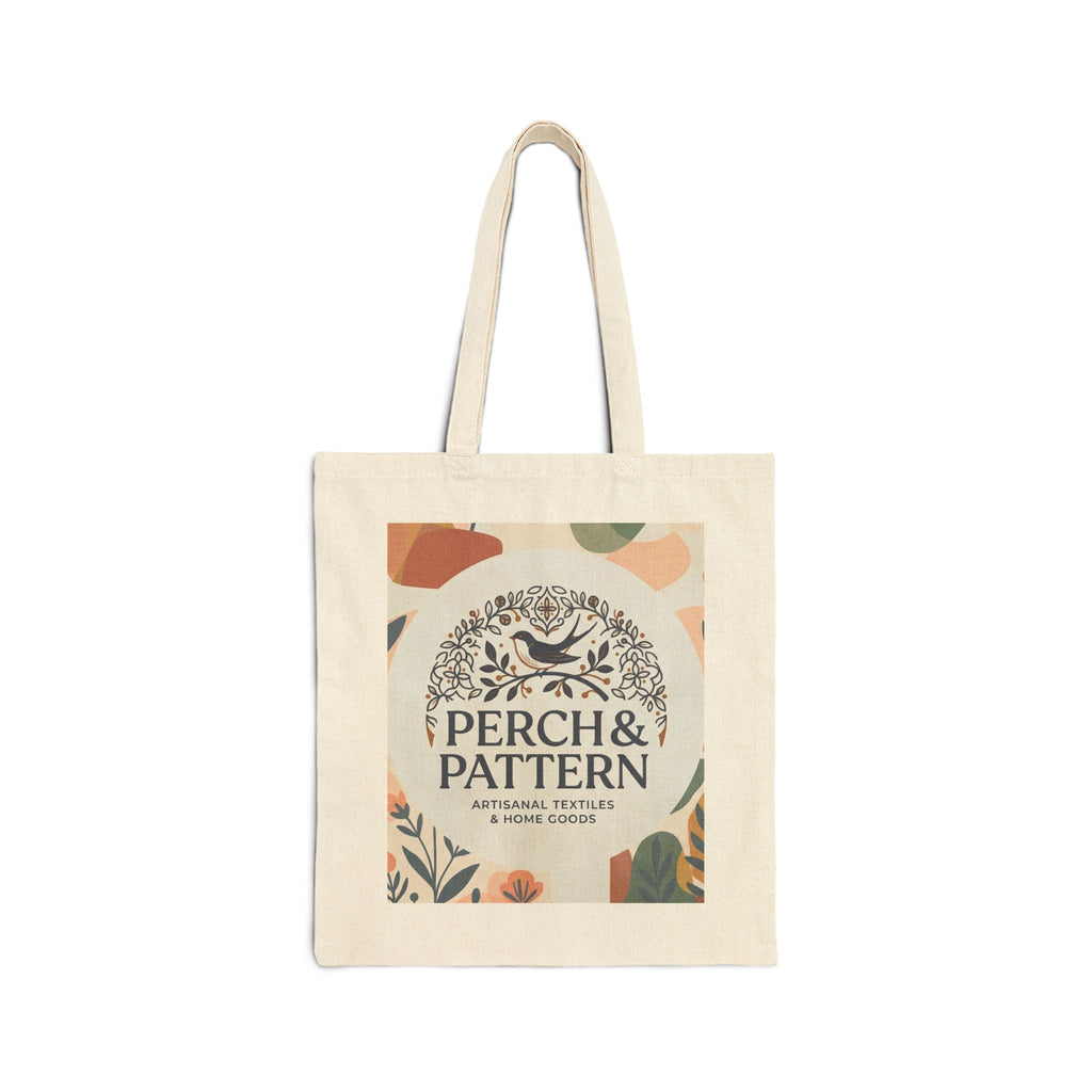Perch & Pattern Floral Logo Canvas Tote