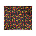 Floral Poppy Comforter – Bold Red & Yellow Flowers on Black Bedding
