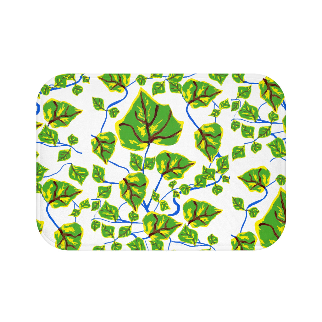 Green Vine Bath Mat – Leaf Pattern Bathroom Rug