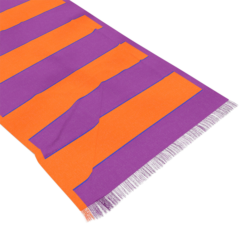 Bold Striped Scarf — Reversible Orange & Purple Lightweight Fashion Scarf