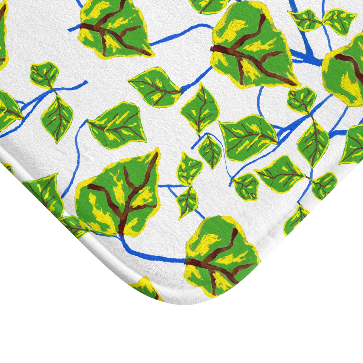Green Vine Bath Mat – Leaf Pattern Bathroom Rug