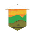 Sunset Ridge Pennant Wall Banner — Abstract Mountain Landscape Decor