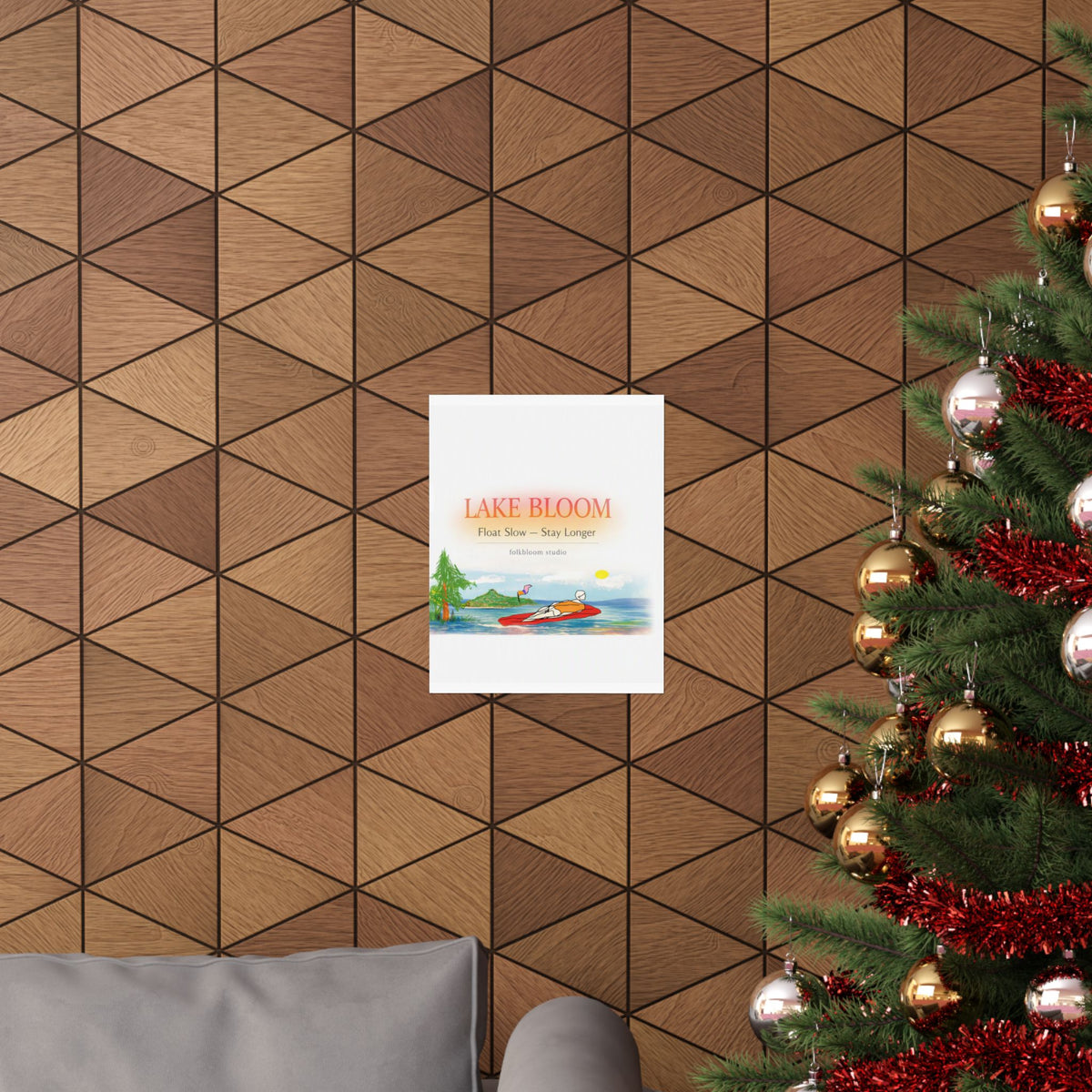 Lake Bloom Matte Poster — "Float Slow, Stay Longer" Vertical Wall Art