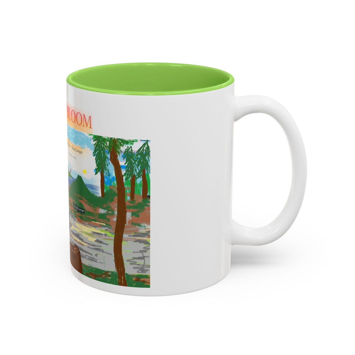 Lake Bloom Camper Mug — Scenic Adventure Coffee Cup (11oz/15oz)