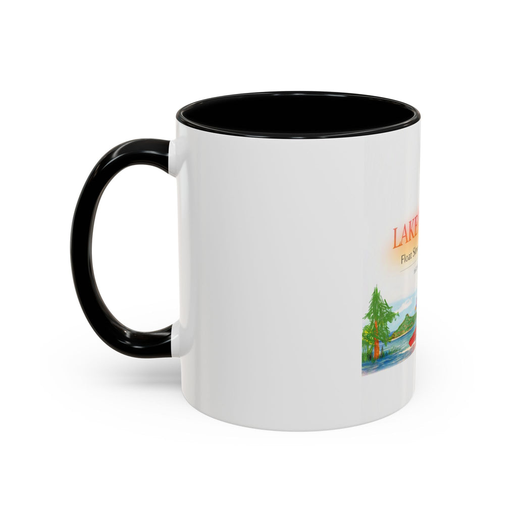 Lake Bloom Accent Coffee Mug – 'Float Slow, Stay Longer' Relaxing Kayak Design