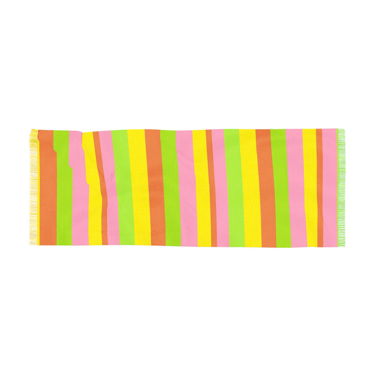 Neon Rainbow Stripe Scarf — Lightweight Pastel Spring Wrap