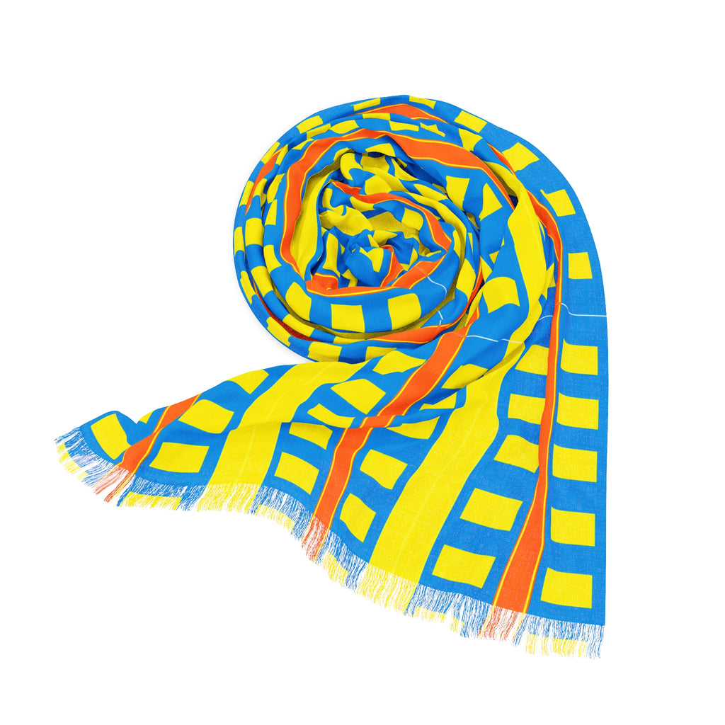 Light Scarf – Bright Geometric Striped Lightweight Fashion Scarf