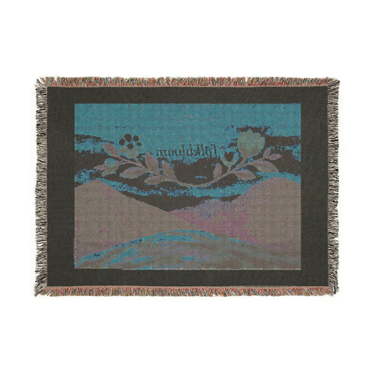 Wildflower Sunrise Woven Blanket | Scenic Mountain Landscape Throw