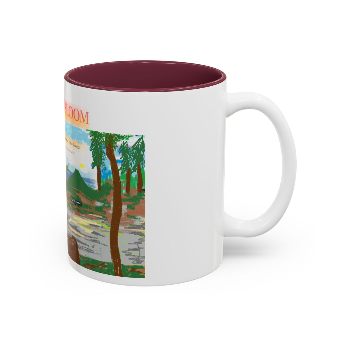 Lake Bloom Camper Mug — Scenic Adventure Coffee Cup (11oz/15oz)