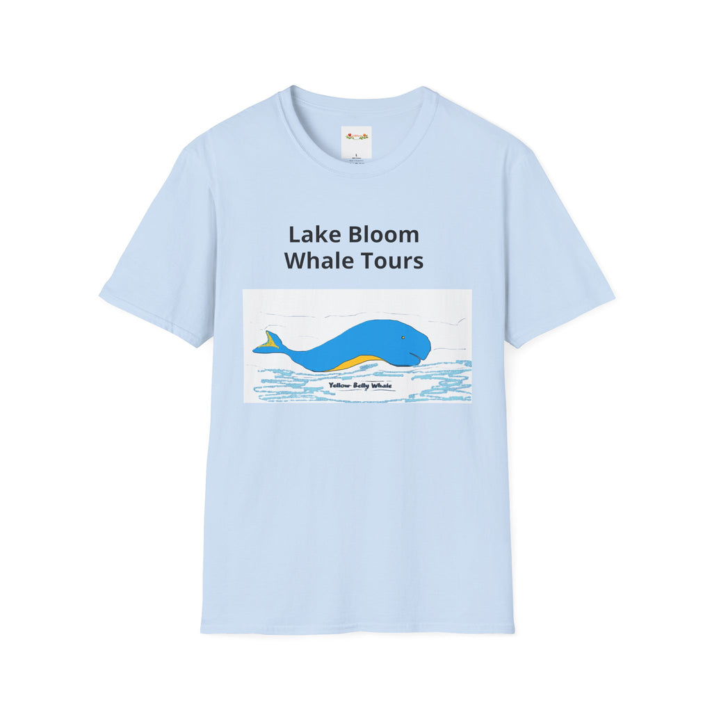 Lake Bloom Whale Tours T-Shirt — Cute Blue Whale Graphic Tee