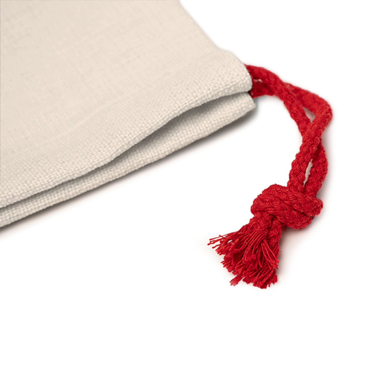 Holiday Wreath Gift Bag — Red Drawstring Christmas Pouch