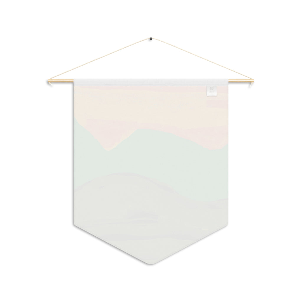 Sunset Ridge Pennant Wall Banner — Abstract Mountain Landscape Decor