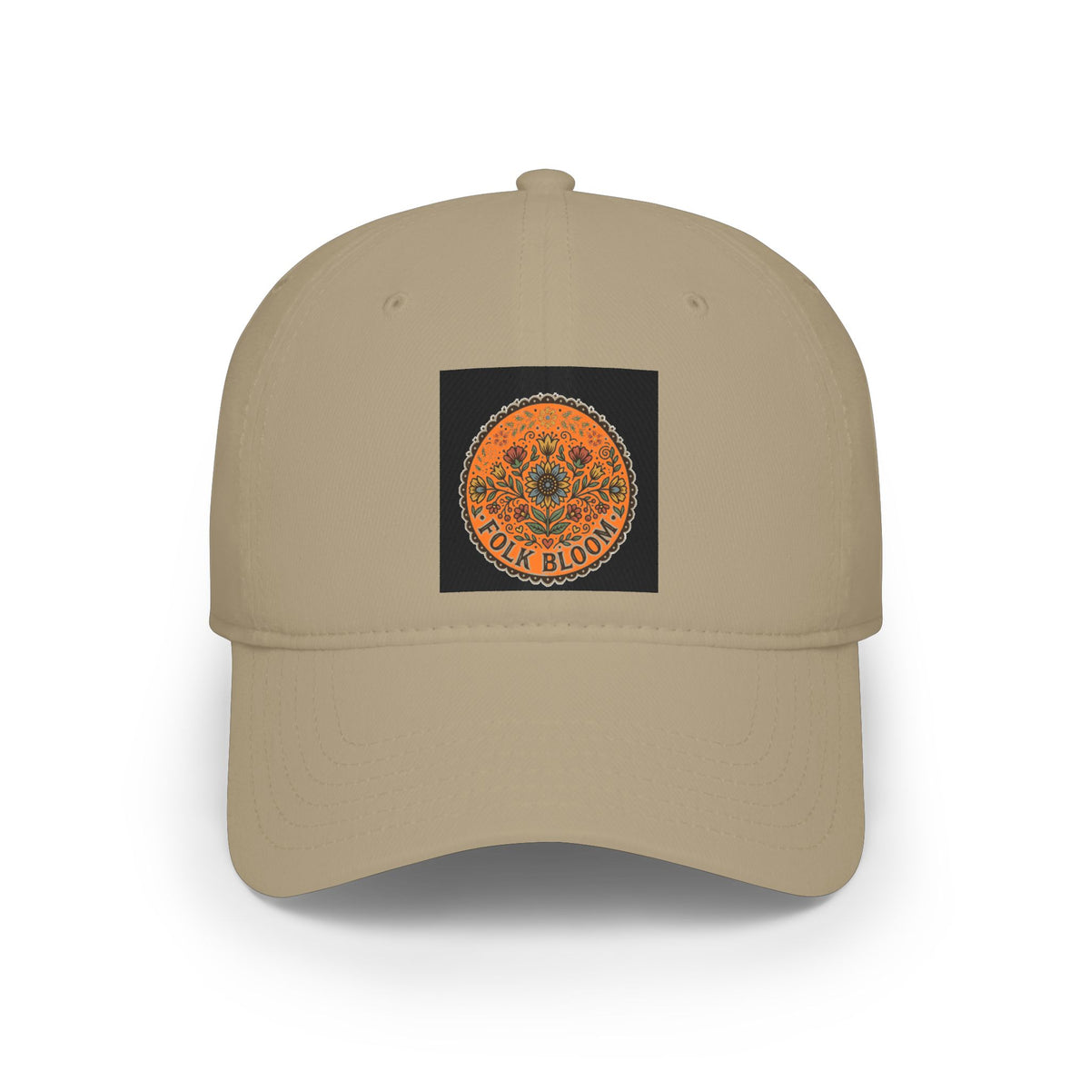 Folk Bloom Mandala Low Profile Cap | Floral Circular Emblem
