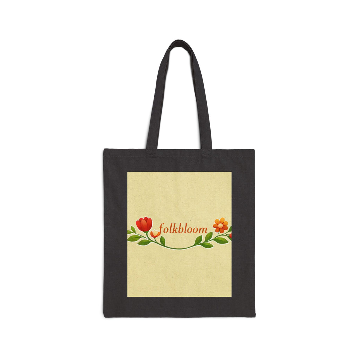 Folk Bloom floral vine tote bag | canvas market tote, botanical design