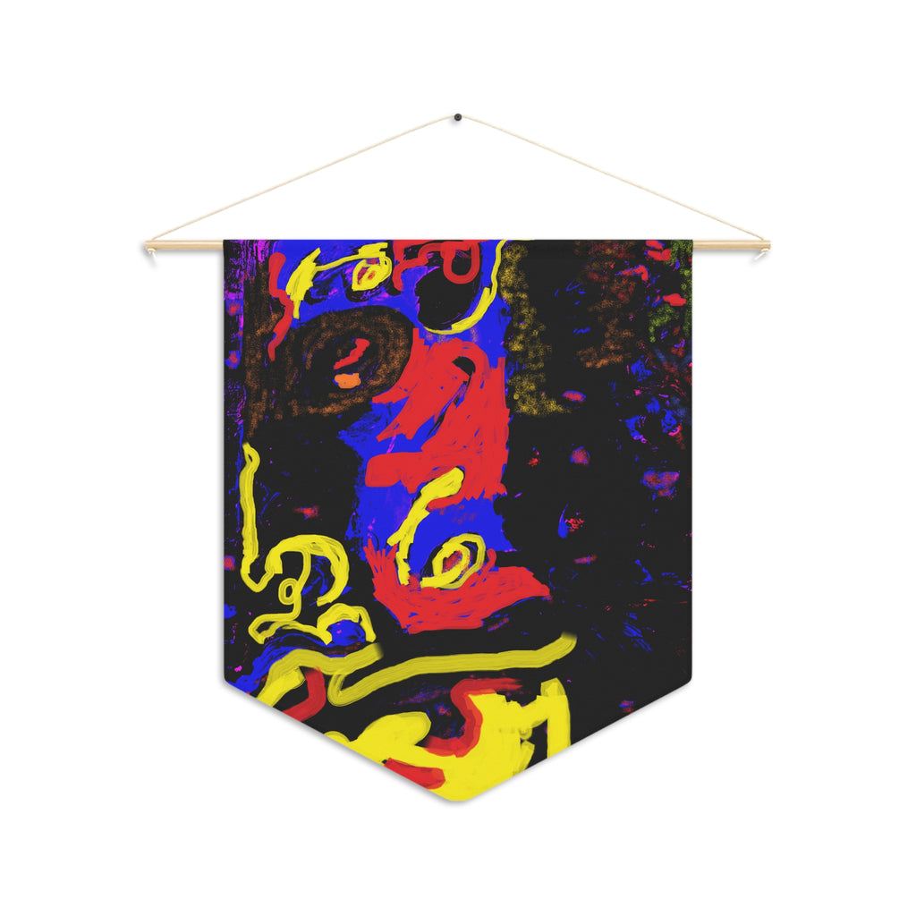 Abstract Neon Art Pennant — Bold Colorful Wall Banner