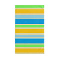 Colorful Beach Stripe Hand Towel — Bright Blue, Yellow & Green Summer Stripe
