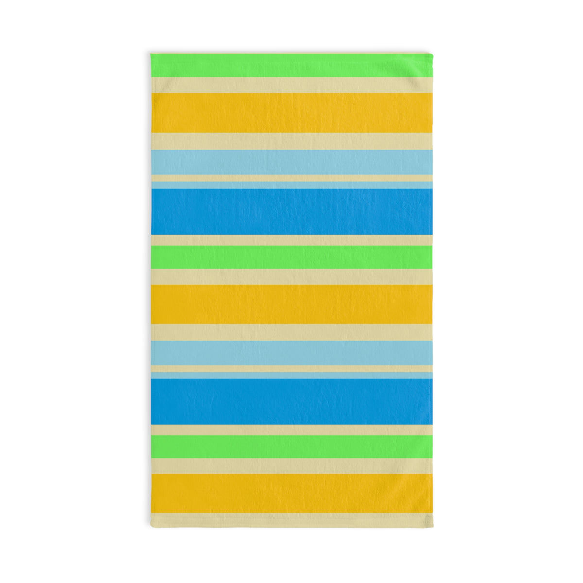Colorful Beach Stripe Hand Towel — Bright Blue, Yellow & Green Summer Stripe