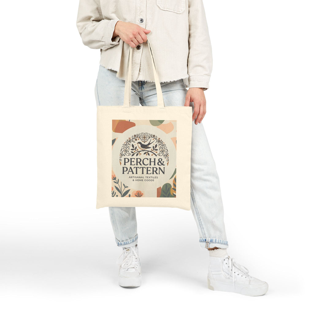 Perch & Pattern Floral Logo Canvas Tote